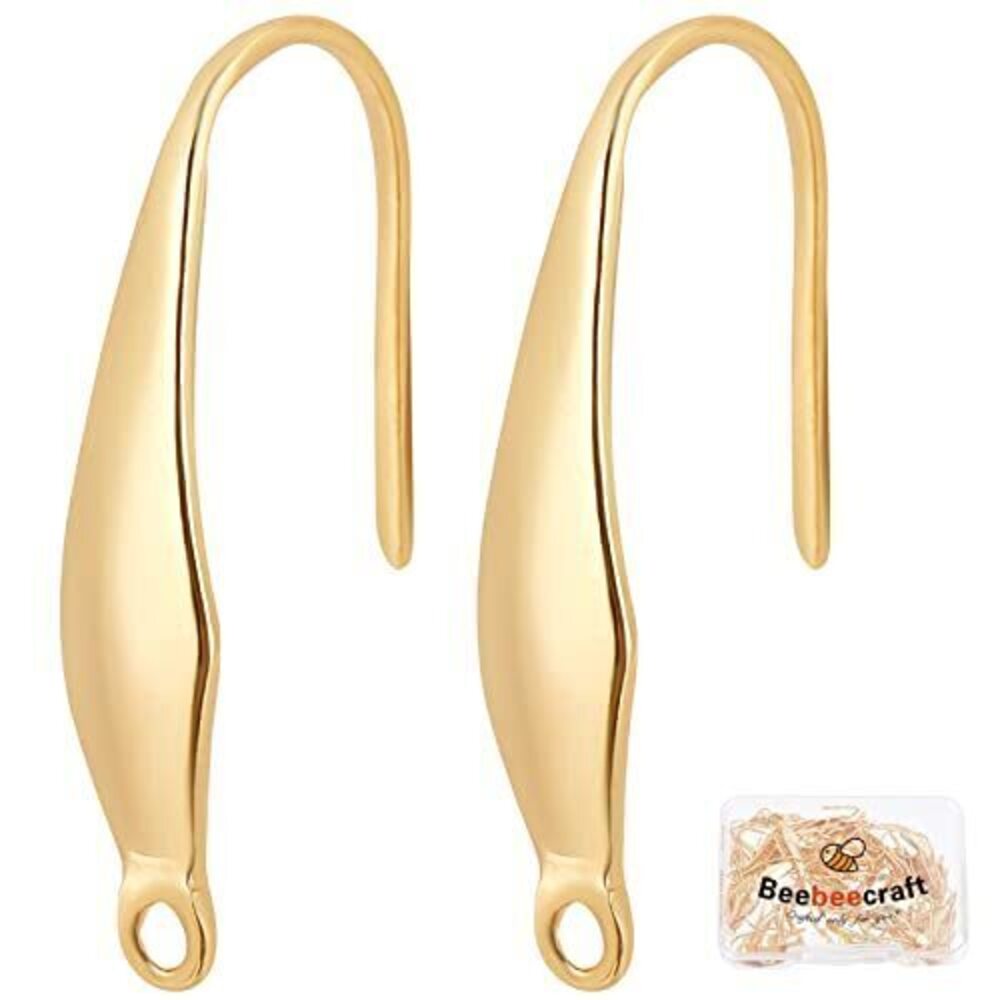 4950 100Pcs/Box 18K Gold Plated 316 Stainless Steel Earring Hooks Large